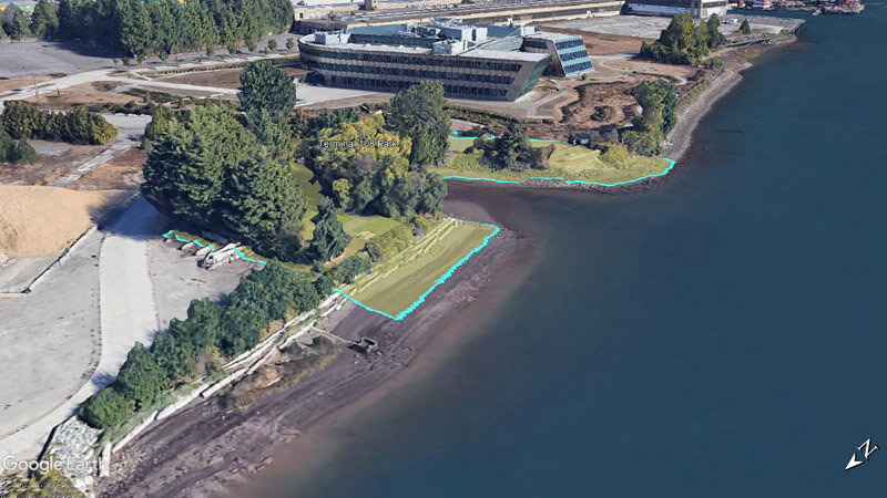 Google Earth aerial of Terminal 108 Park, Seattle