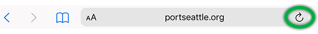 Safari menu bar showing location of refresh