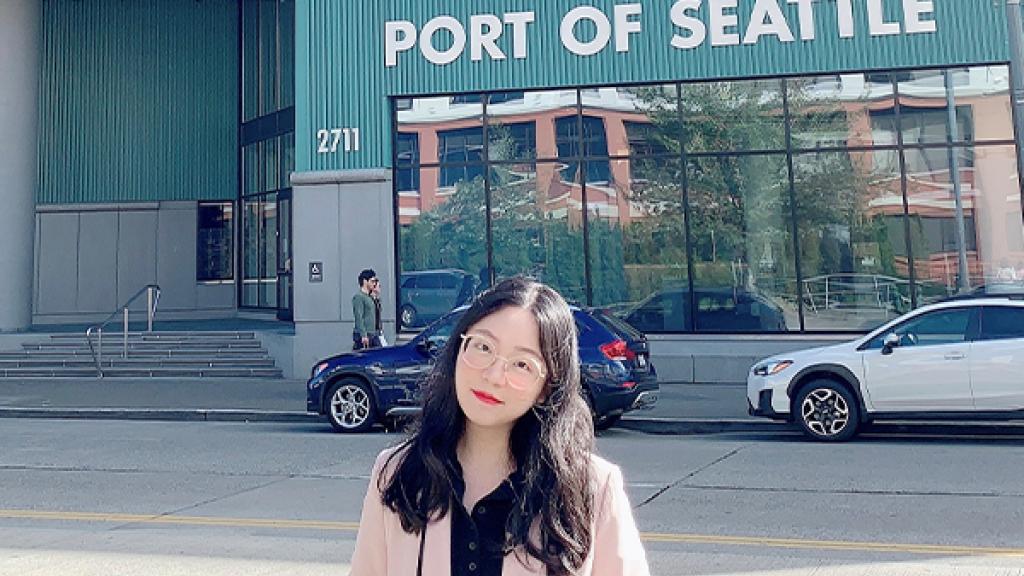 Jenny Wang standing in front of Pier 69
